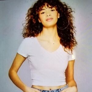 #4099 Wild fable women's V-Neck corp top short sleeve shirt